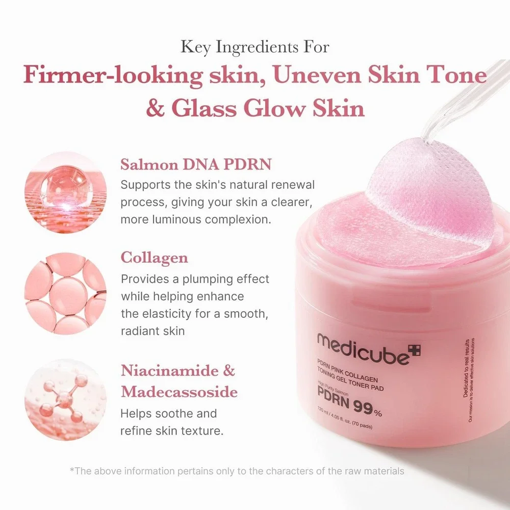 Medicube - PDRN Pink Collagen Toning Gel Toner Pad 70ct - *NIB*